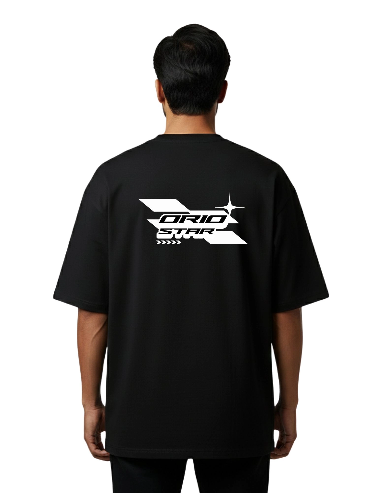 Orio Star Oversize Cotton French Terry T-Shirt 240 GSM Black