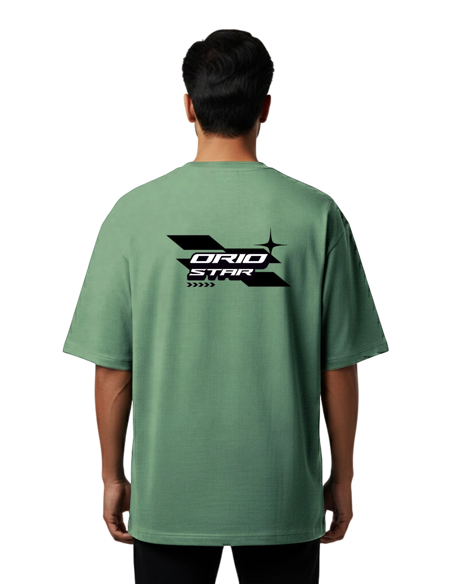 Orio Star Oversize Cotton French Terry T-Shirt 240 GSM D Green