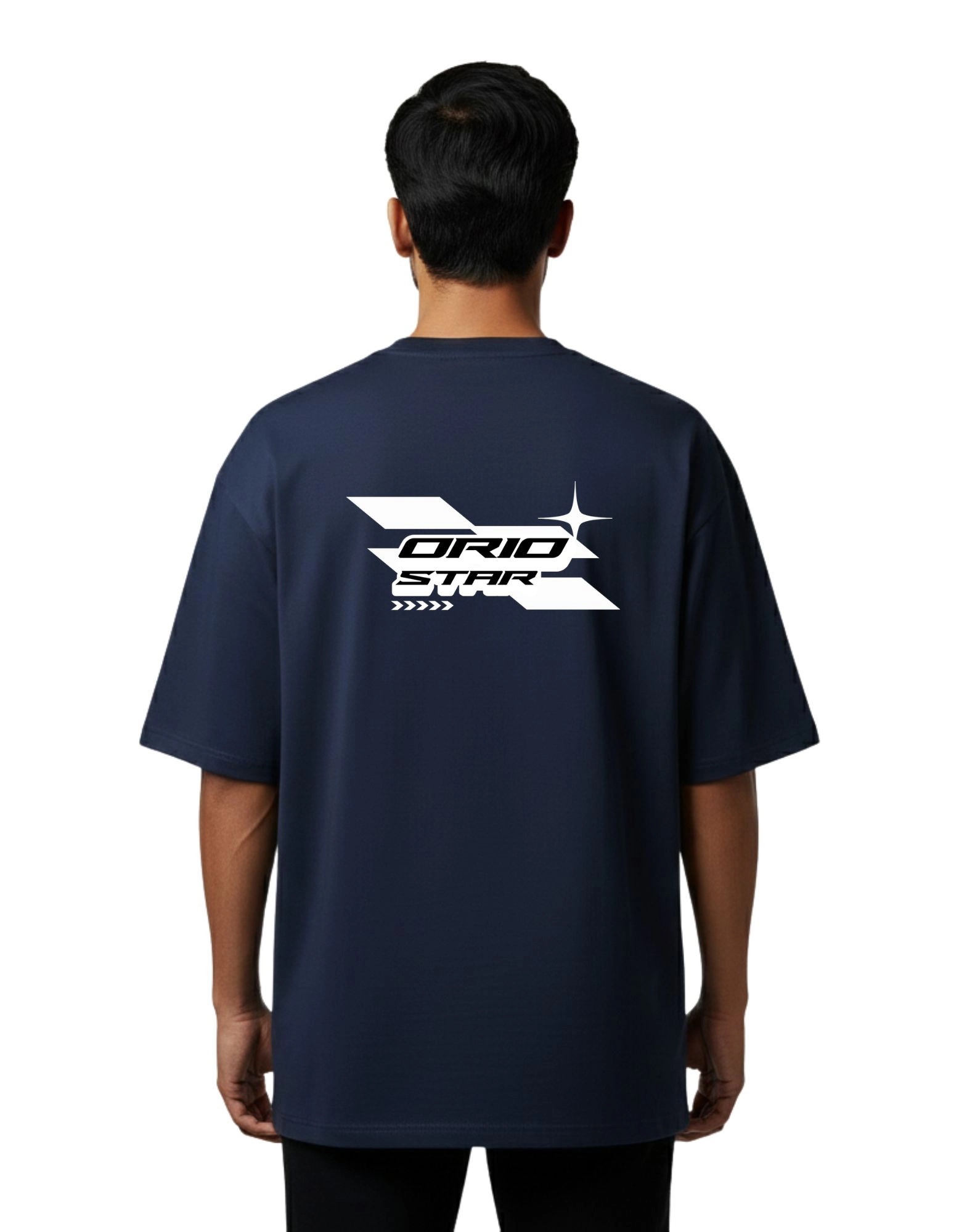 Orio Star Oversize Cotton French Terry T-Shirt 240 GSM Navy Blue