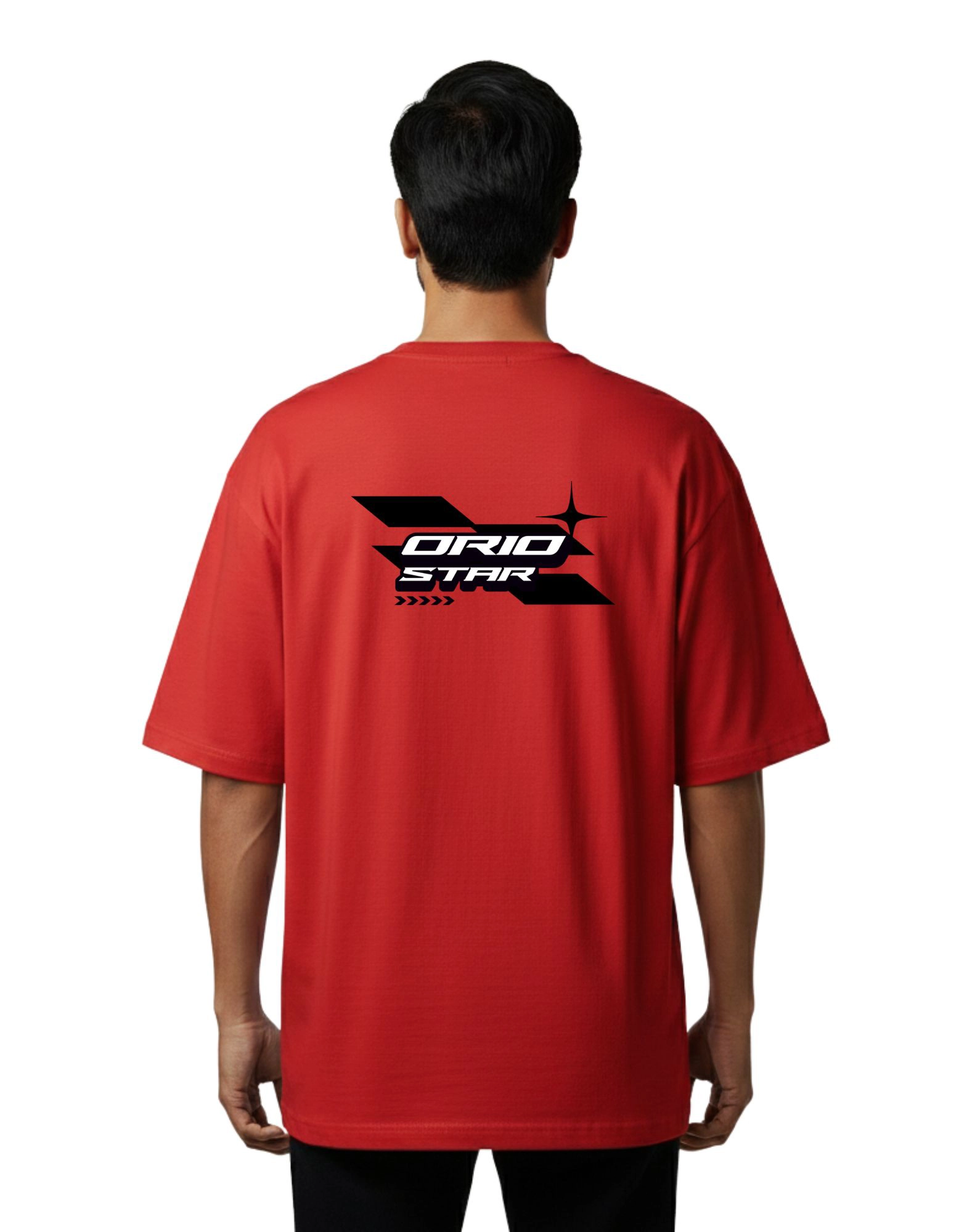 Orio Star Oversize Cotton French Terry T-Shirt 240 GSM Red