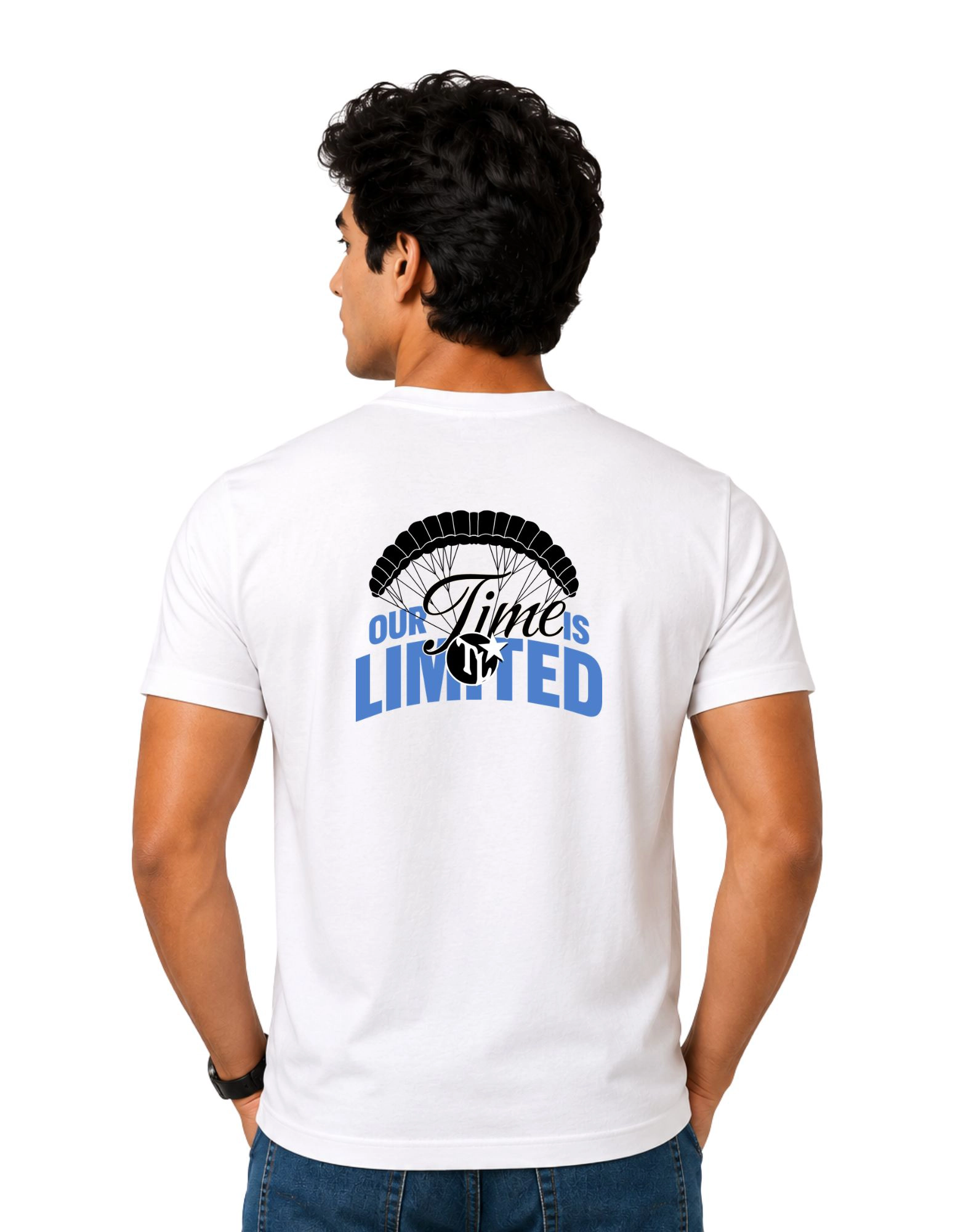 Our Time Is Limited Cotton Round Neck T-Shirt 180 GSM White