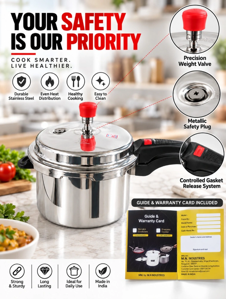 Pantium Gold 3 Liters Capacity Aluminium Induction Bottom Pressure Cooker