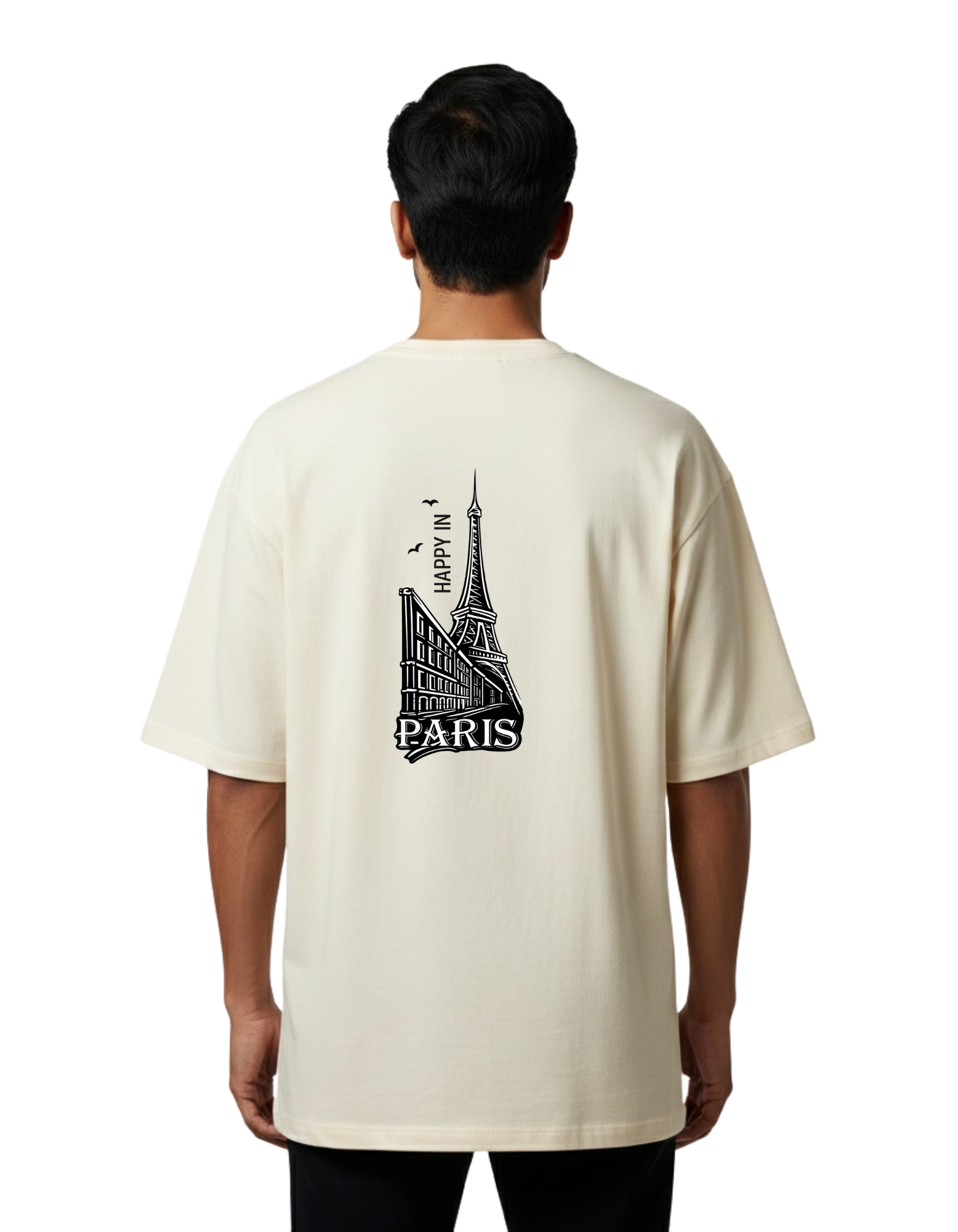 Paris Street Oversized Cotton French Terry T-Shirt 240 GSM Beige