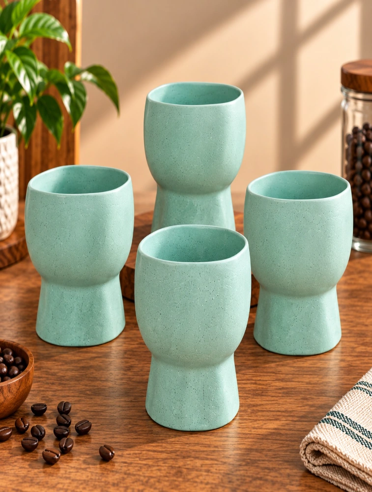 Pastel Green Arbor Craft 4 Piece Of Mugs 440ml