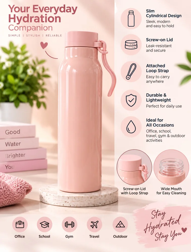 Pastel Peach Aqua Loop Water Bottle