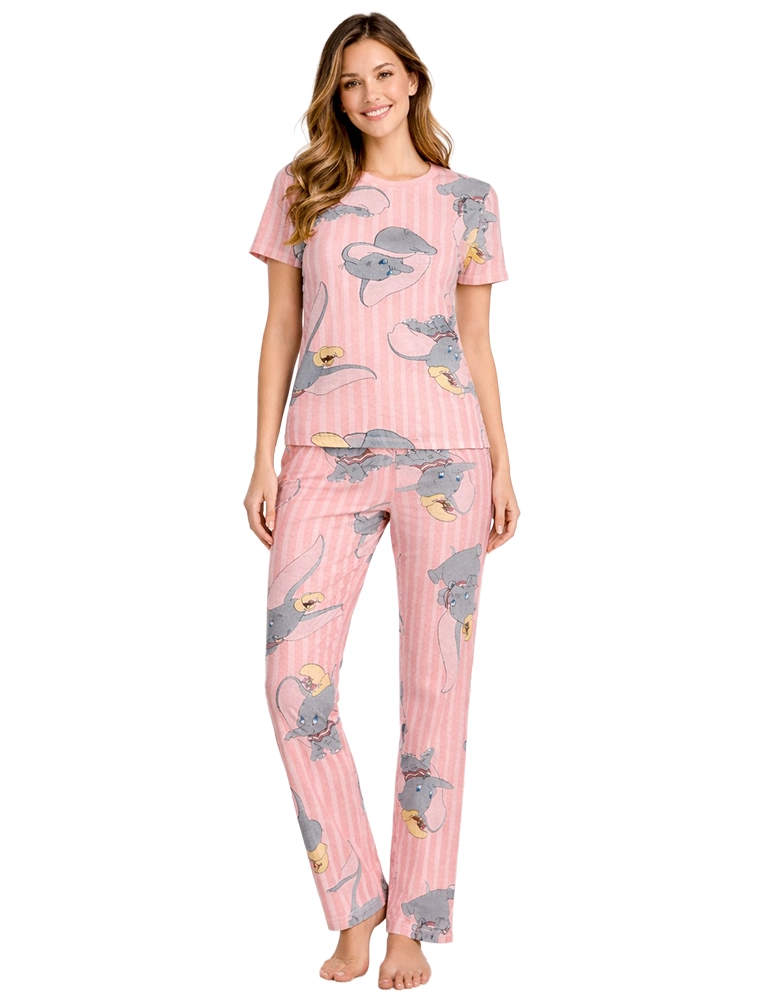 Peach Women Cotton Printed Night Suit Set