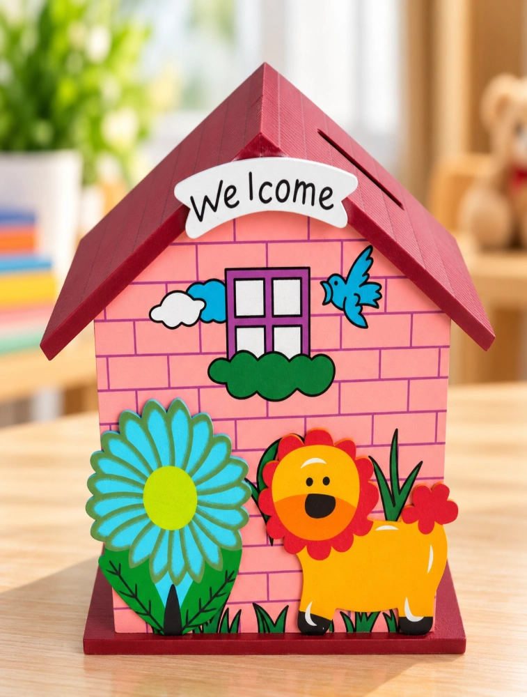 Peach Wonder House Kids Coin Box
