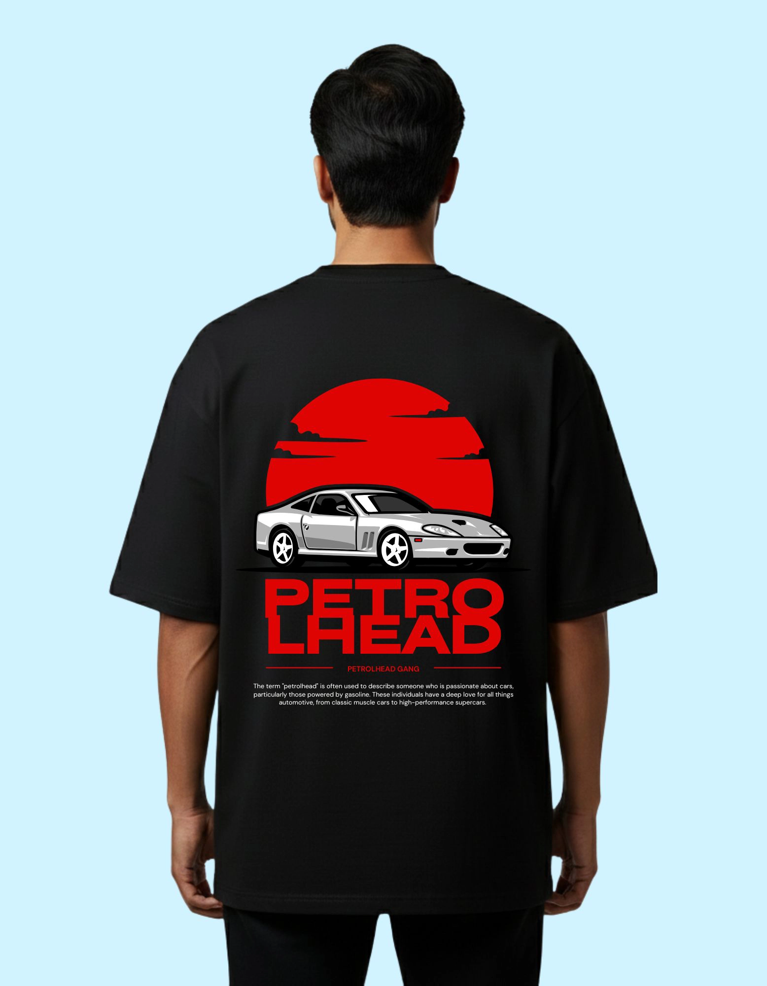 Petrolhead Graphic Oversized French Terry T-Shirt 240 GSM Black