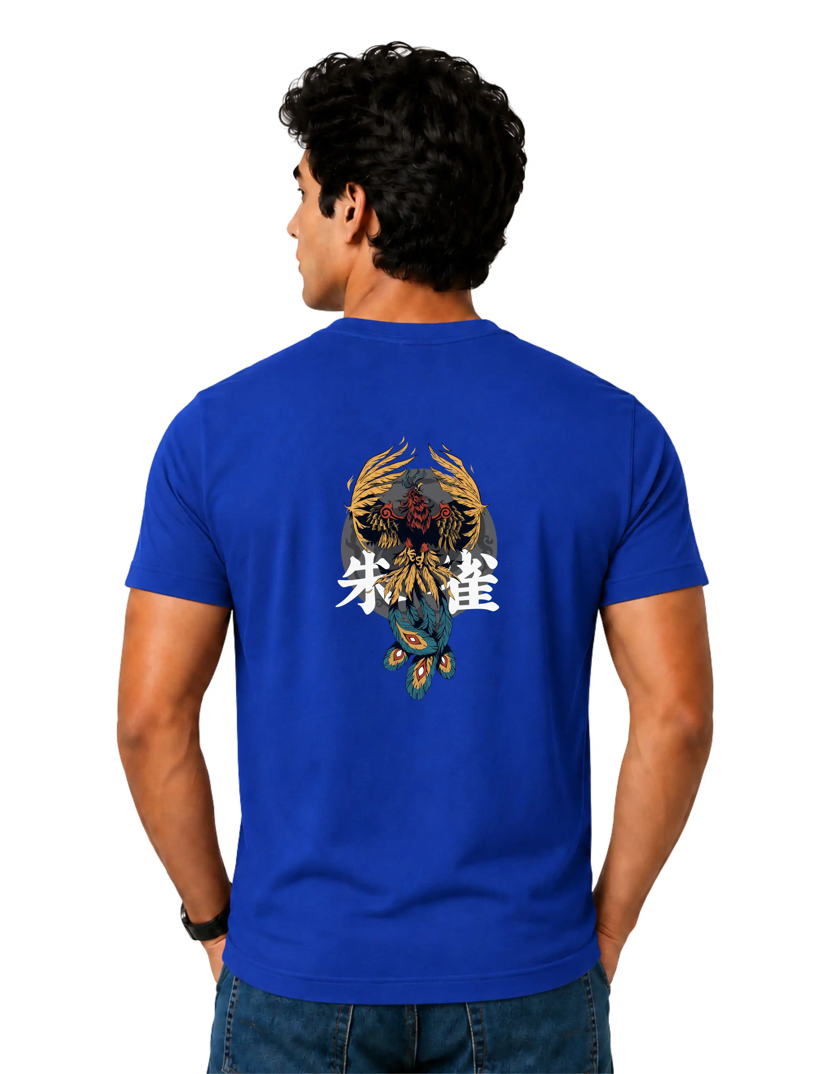 Phoenix Rising Cotton Round Neck T-Shirt 180 GSM Royal Blue