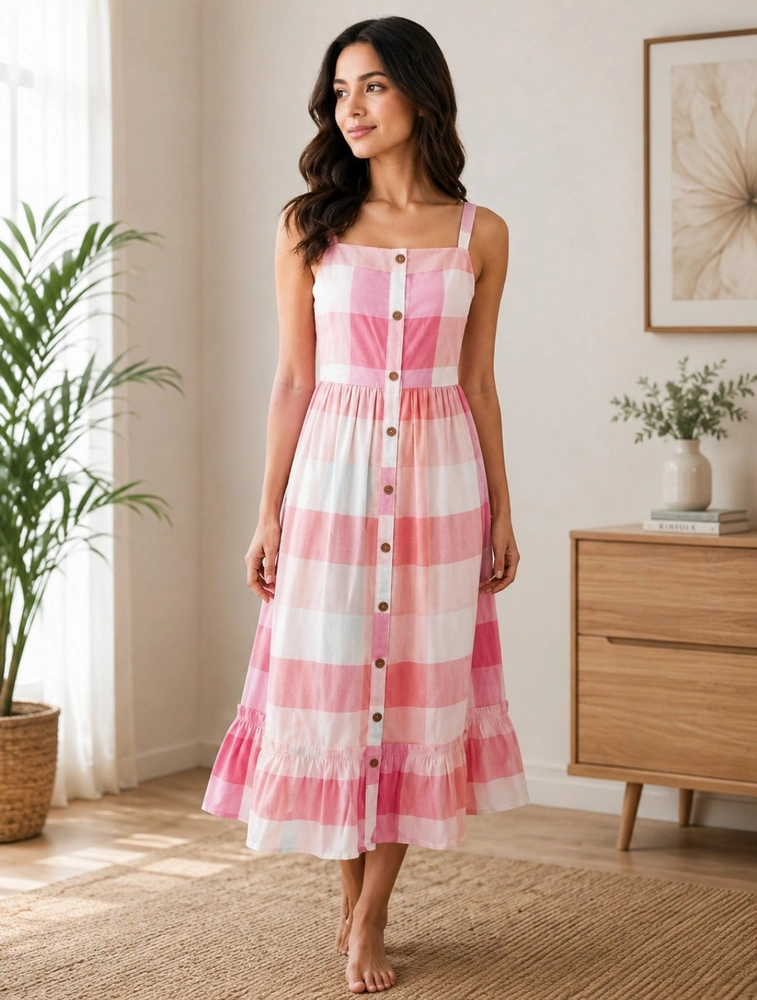 Pink  Womens Western Dress