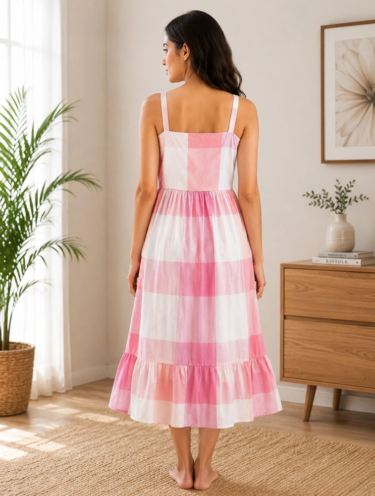 Pink Womens Western Dress
