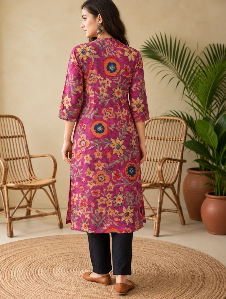 Pink Aarvika Abstract Elegance Printed Kurti