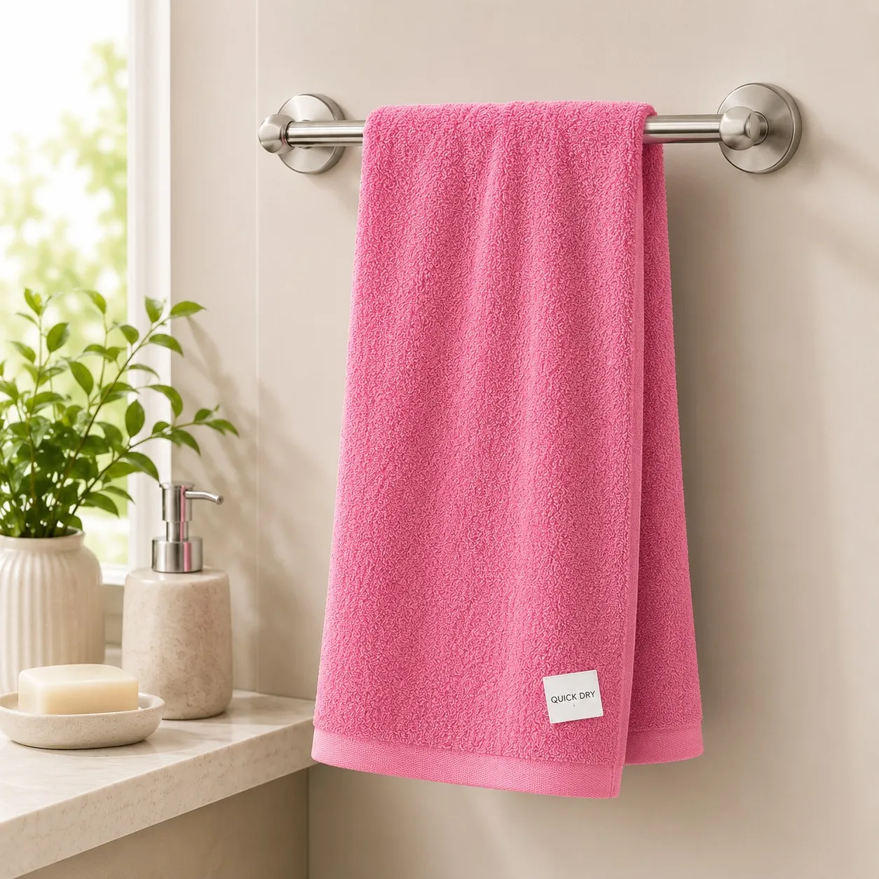 Pink Habitude Microfiber Premium Hand Towel
