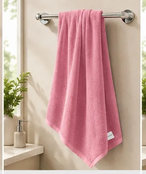 Pink Habitude Microfiber Premium Polyster Bath Towel