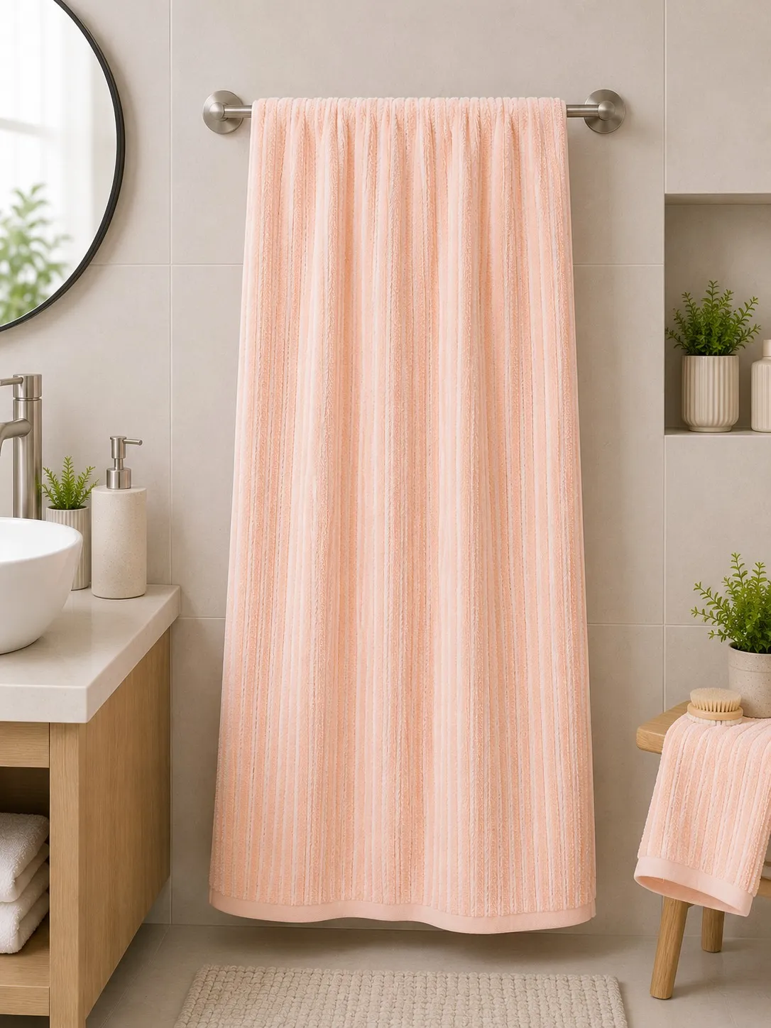 Pink Habitude Microfiber SoftNest Premium Bath Towel