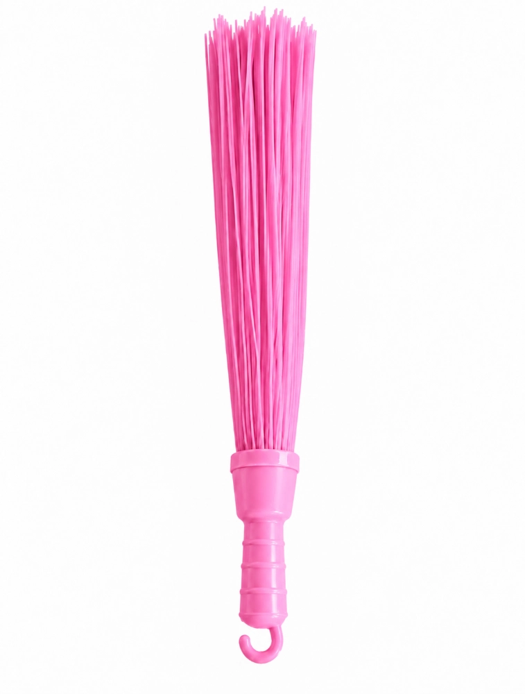 Pink Hard Plastic Broom With Hook 