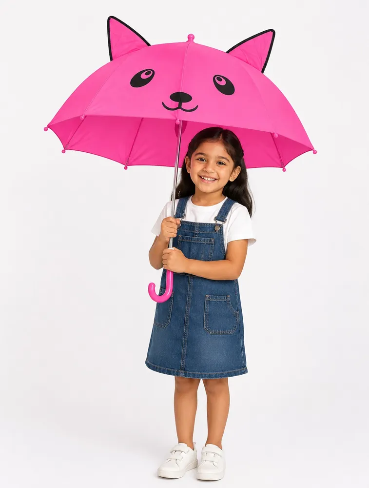 Pink Kids Cartoon Umbrella   