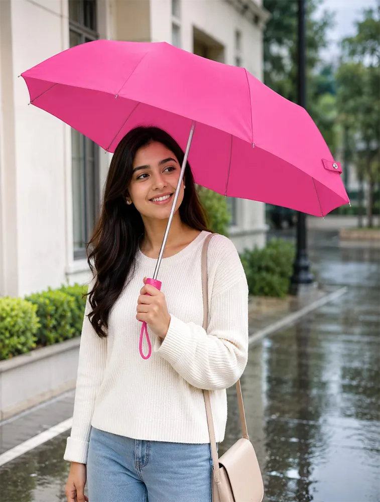 Pink Summer Portable 3 Fold Umbrella  