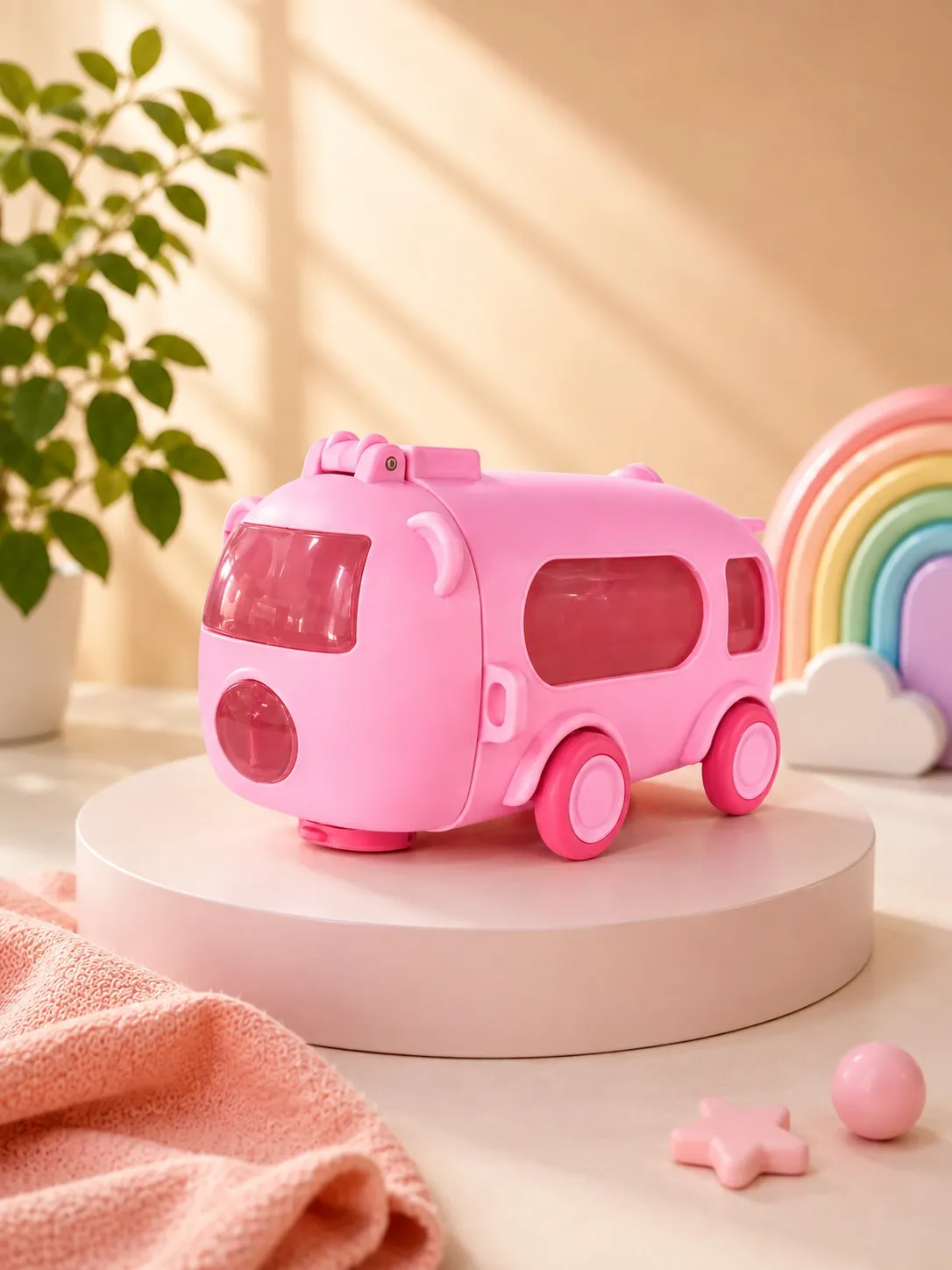 Sewad Pink Premium Cool Cute Bus Kids Sipper Cup