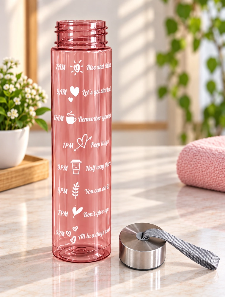 Pink Transparent Motiva Sip Water Bottle Pack of 3