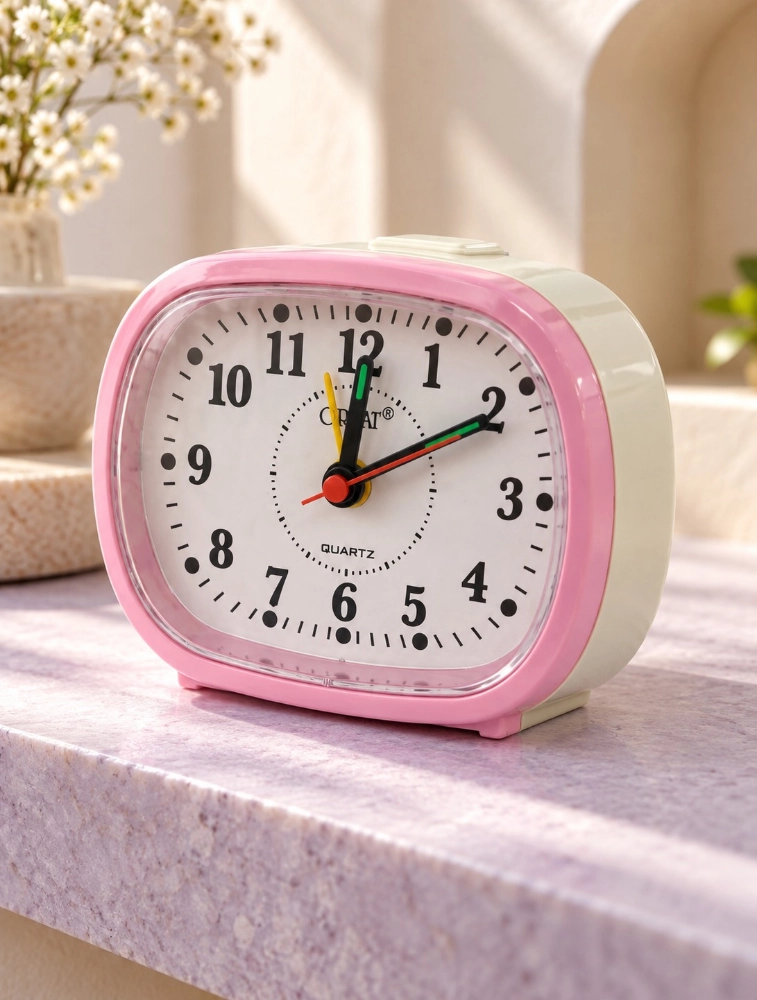 Pink Wakeup Analog Alarm Clock with Snooze  Light TBZL 607