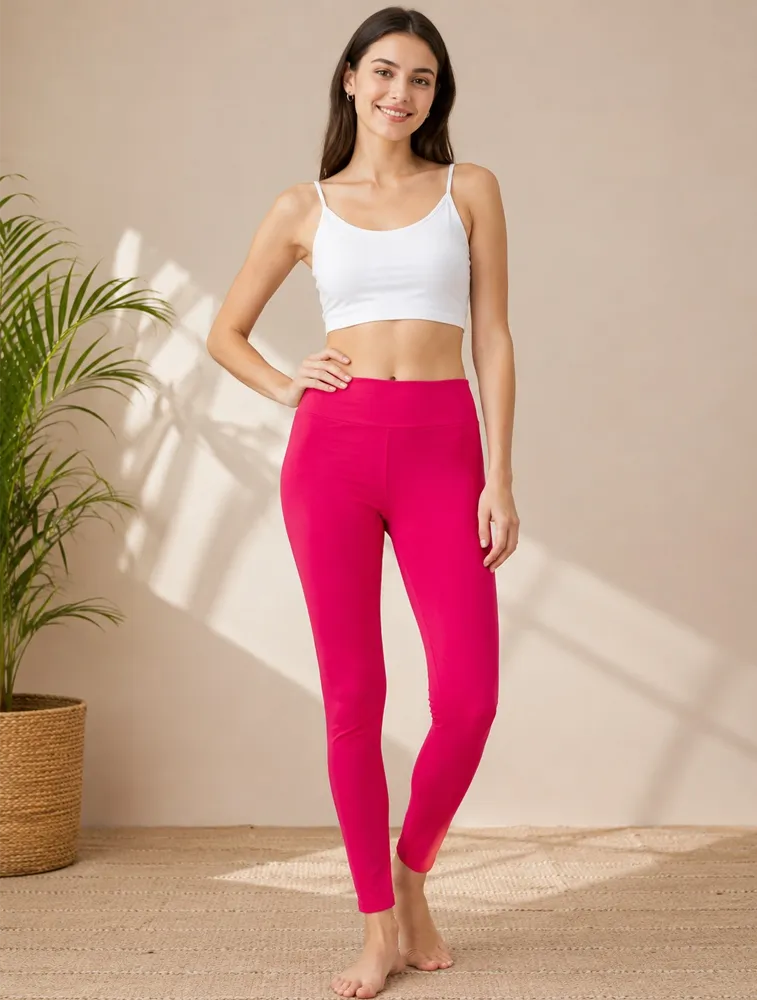 Pink Womens Premium Ankle Leggings Pants