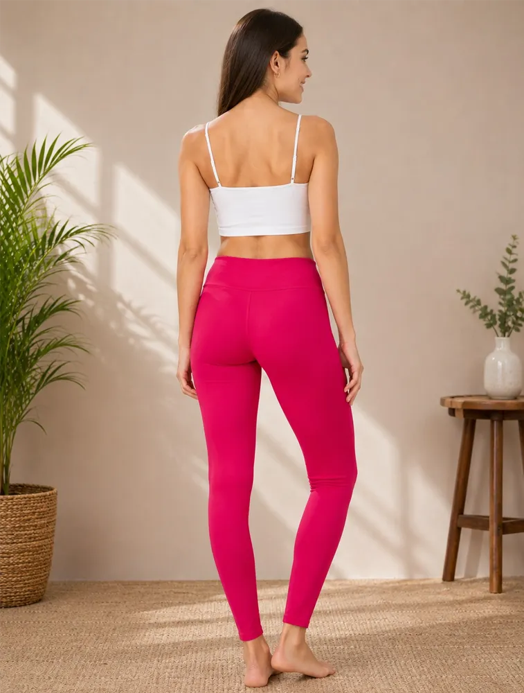 Pink Womens Premium Ankle Leggings Pants