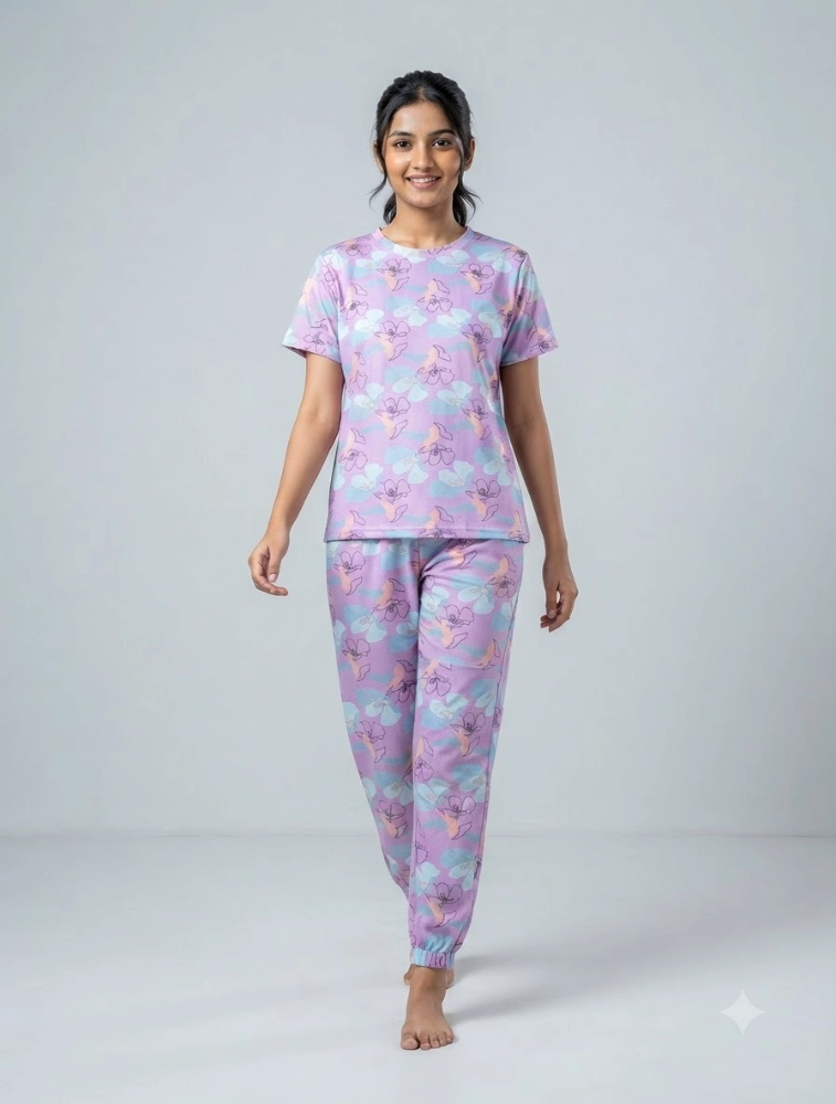 Pink Womens Zigzag CoOrd Set