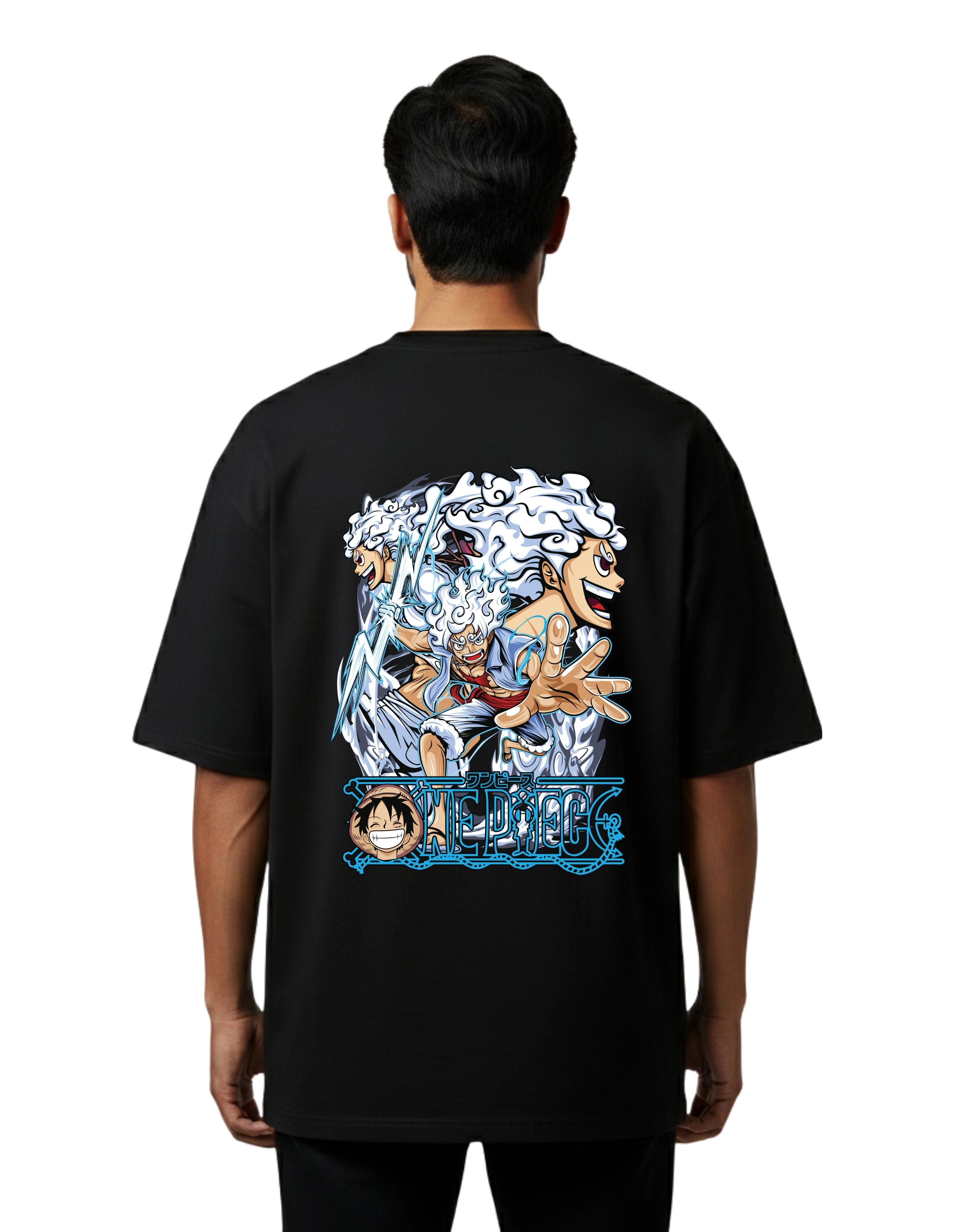 Pirate King Gear 5 Street Graphic Oversize Cotton French Terry T-Shirt 240 GSM Black