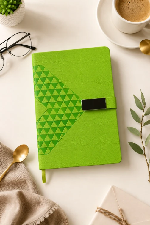 Pista Green Diamond Texture Magnetic Diary