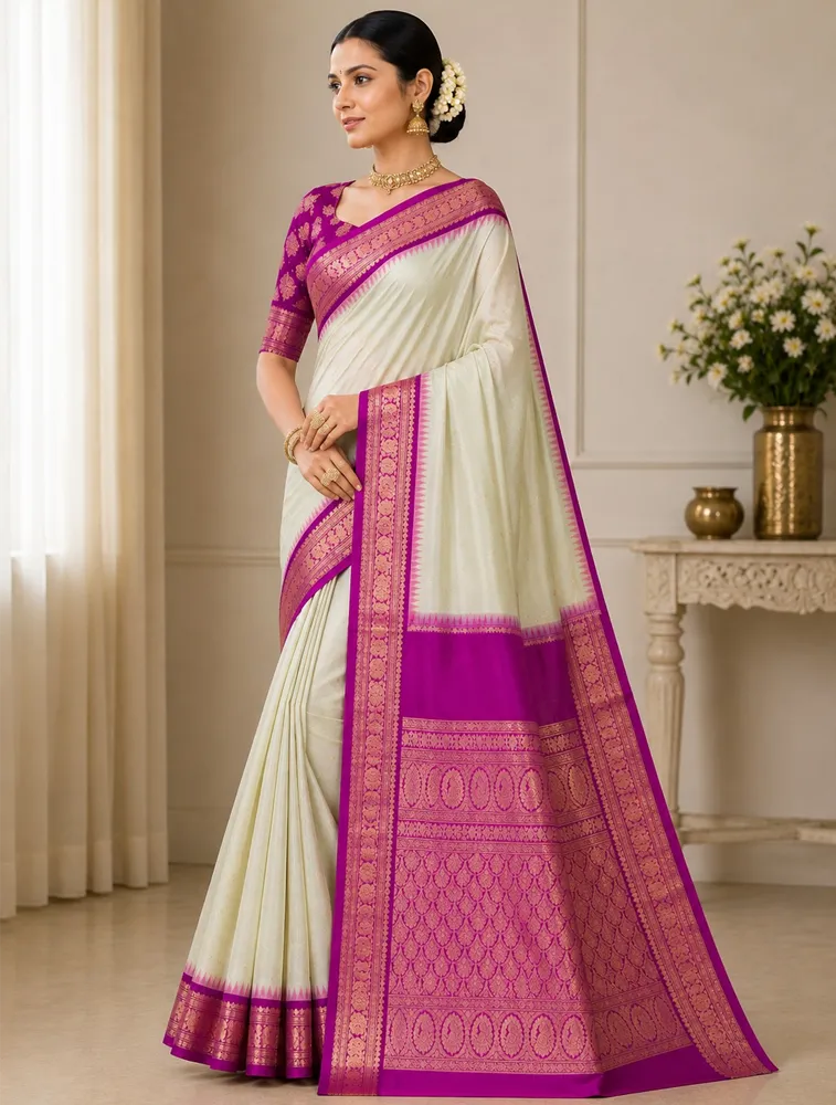 Pista Green Womens Premium Semi Gadwal Saree