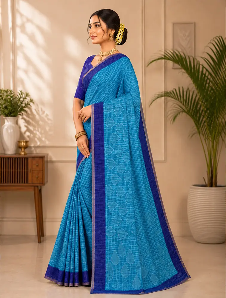 Pistachio  Womens Pure Linen Premium Weaves Sarees