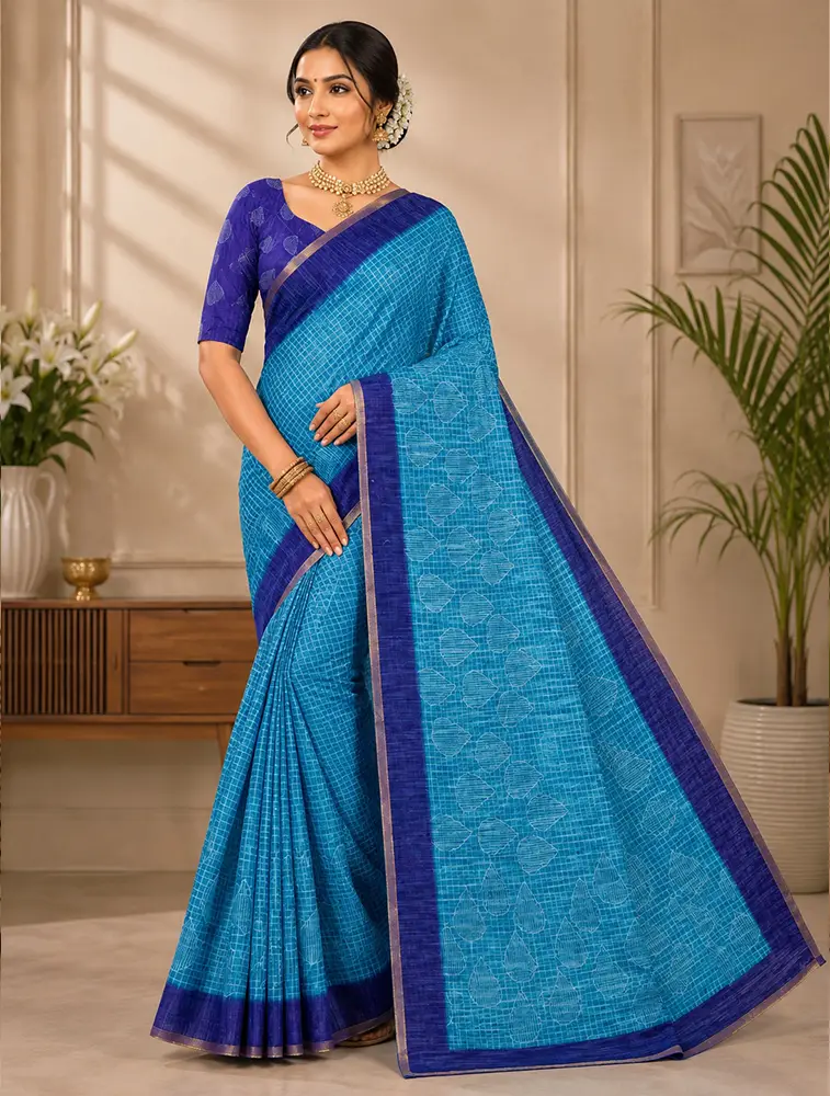 Pistachio  Womens Pure Linen Premium Weaves Sarees — bulk from ₹1521
