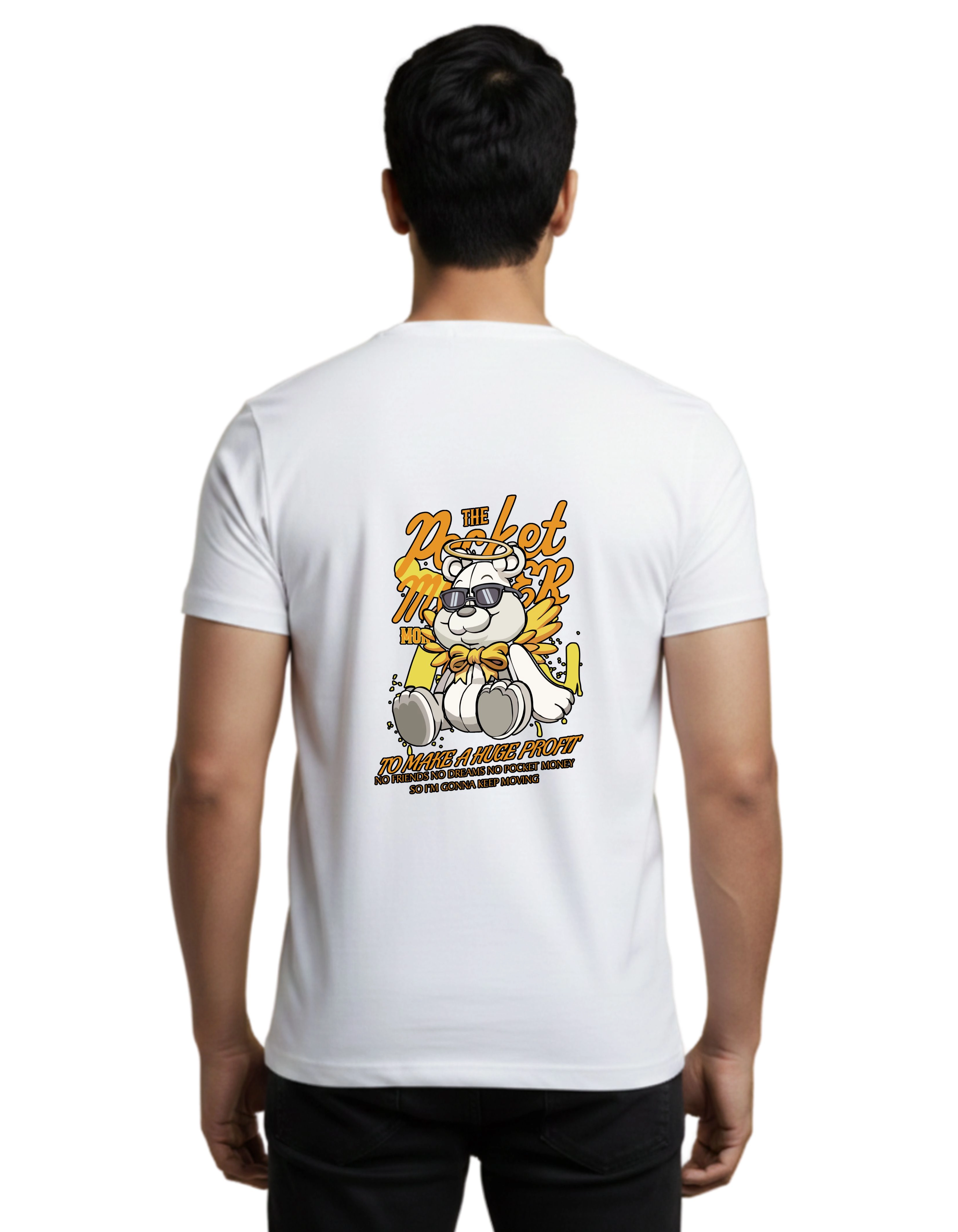 Pocket Money Cotton Round Neck T-Shirt 180 GSM White