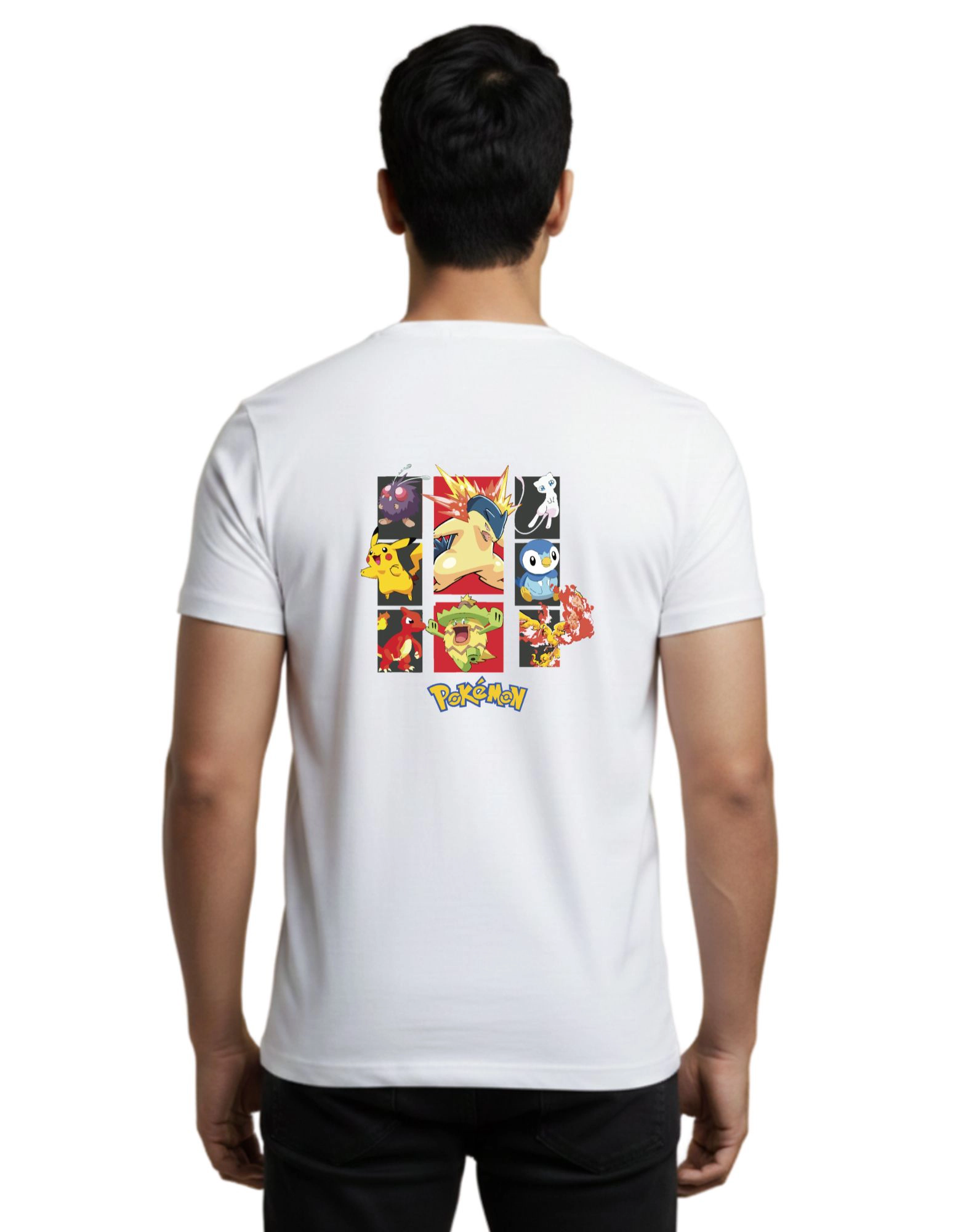 Pokemon Graphic Cotton Round Neck T-Shirt 180 GSM White