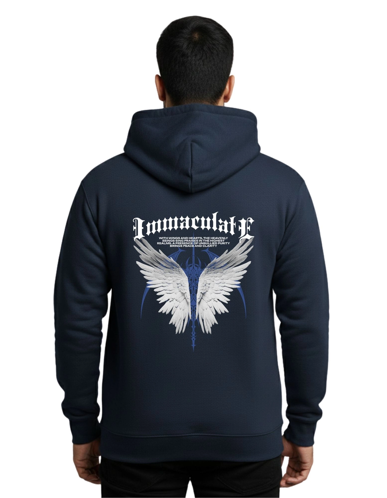 Pure Soul Cotton Hoodie Without Zipper 300 GSM Navy Blue