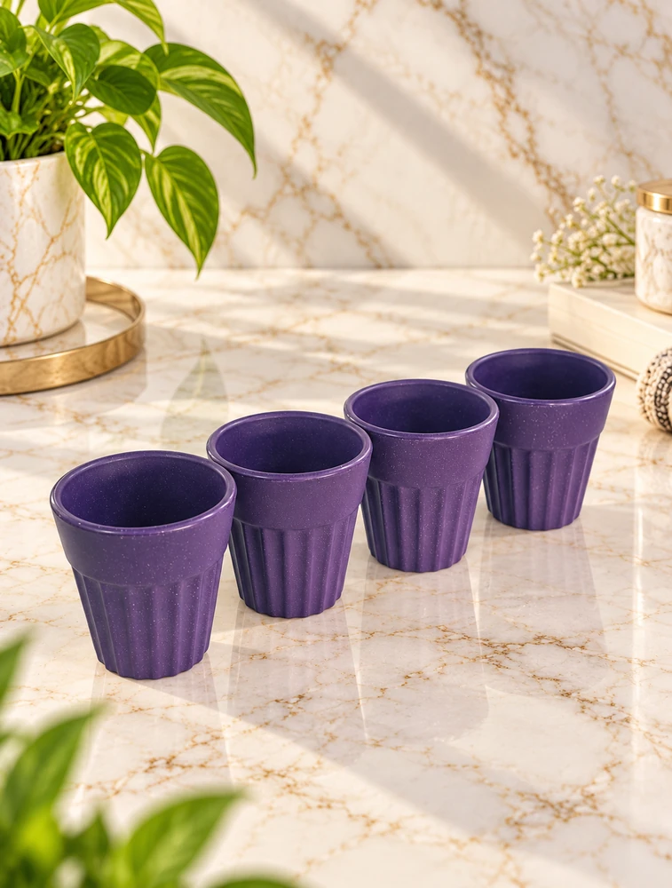 Purple Mini Husk Chai 4 Piece Of Cups 85ml