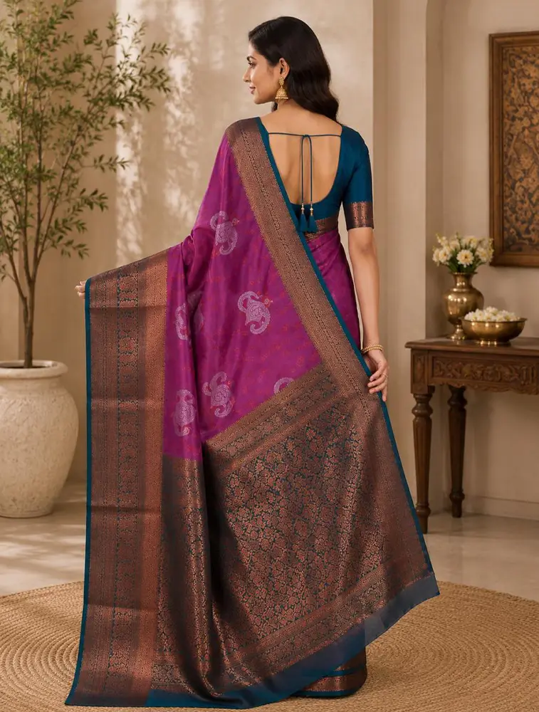 Purple  Womens Printed Luxury Arihent Soft Silk Sarees — bulk from ₹1960