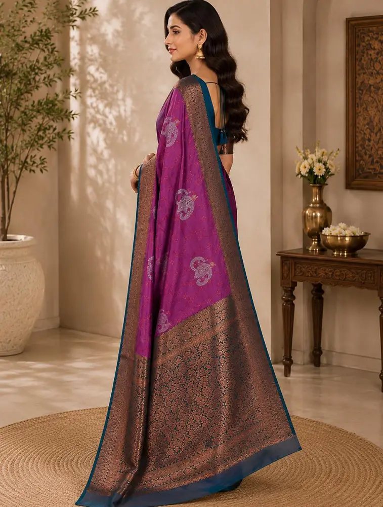 Purple  Womens Printed Luxury Arihent Soft Silk Sarees — bulk from ₹1960