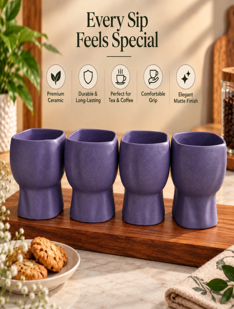 Purple Arbor Craft 4 Piece Of Mugs 440ml