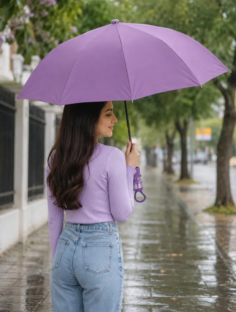 Summer Purple Automatic Compact Travel Umbrella
