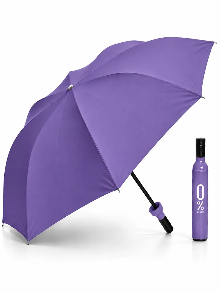 Purple Bottle Style Foldable Umbrella
