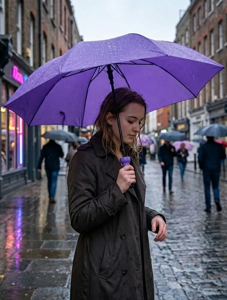 Purple Bottle Style Foldable Umbrella
