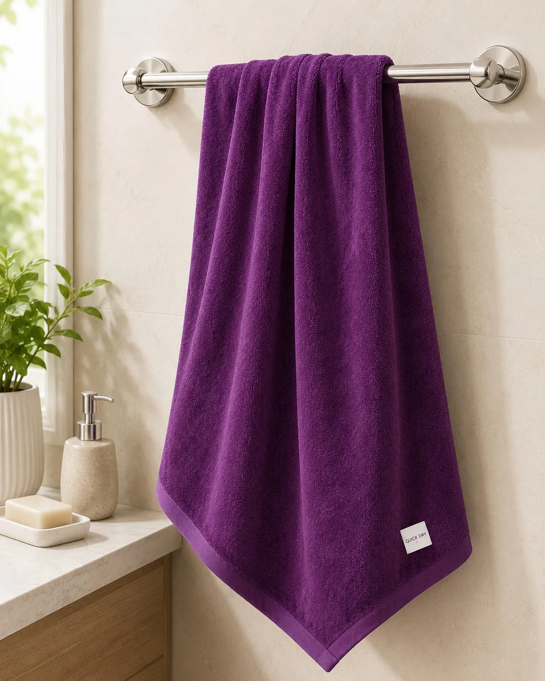 Purple Habitude Microfiber Premium Polyster Bath Towel