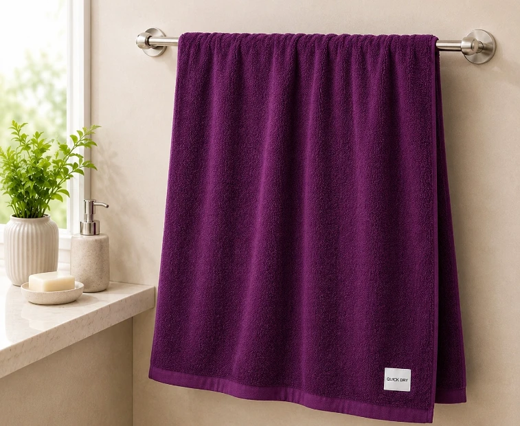 Purple Habitude Microfiber Premium Polyster Bath Towel