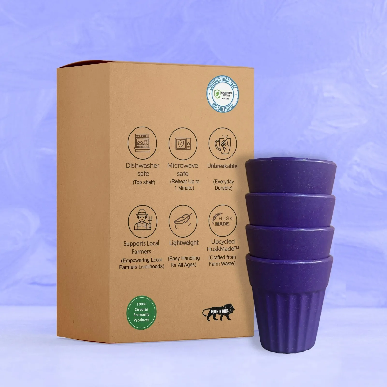 Purple Mini HuskChai Cup(Pack of 4)