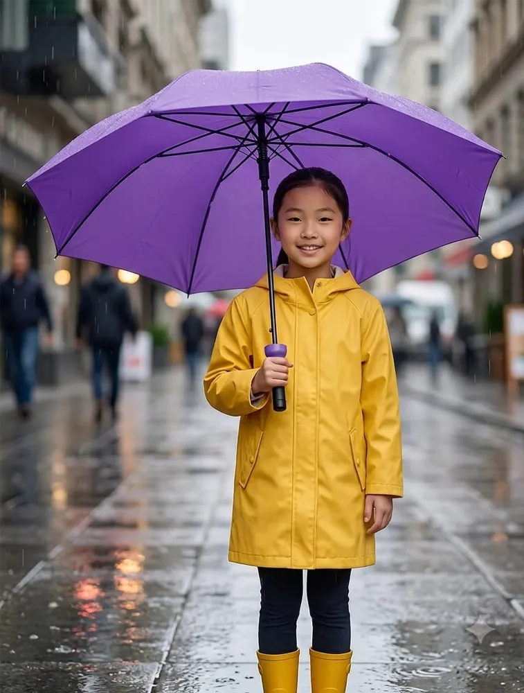 Purple Portable 3 Fold Umbrella