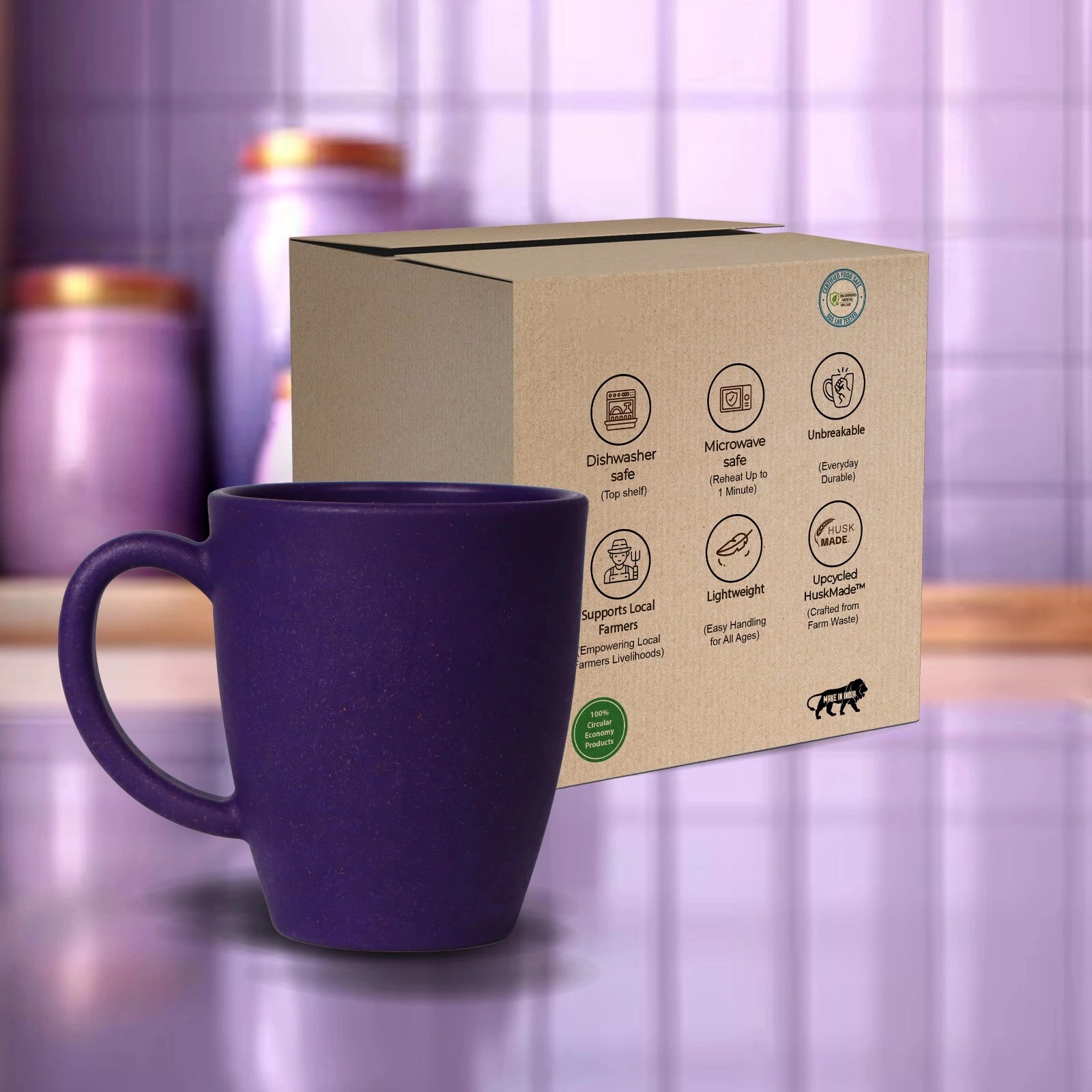 Purple Vintage Brew Mug(Pack of 4)