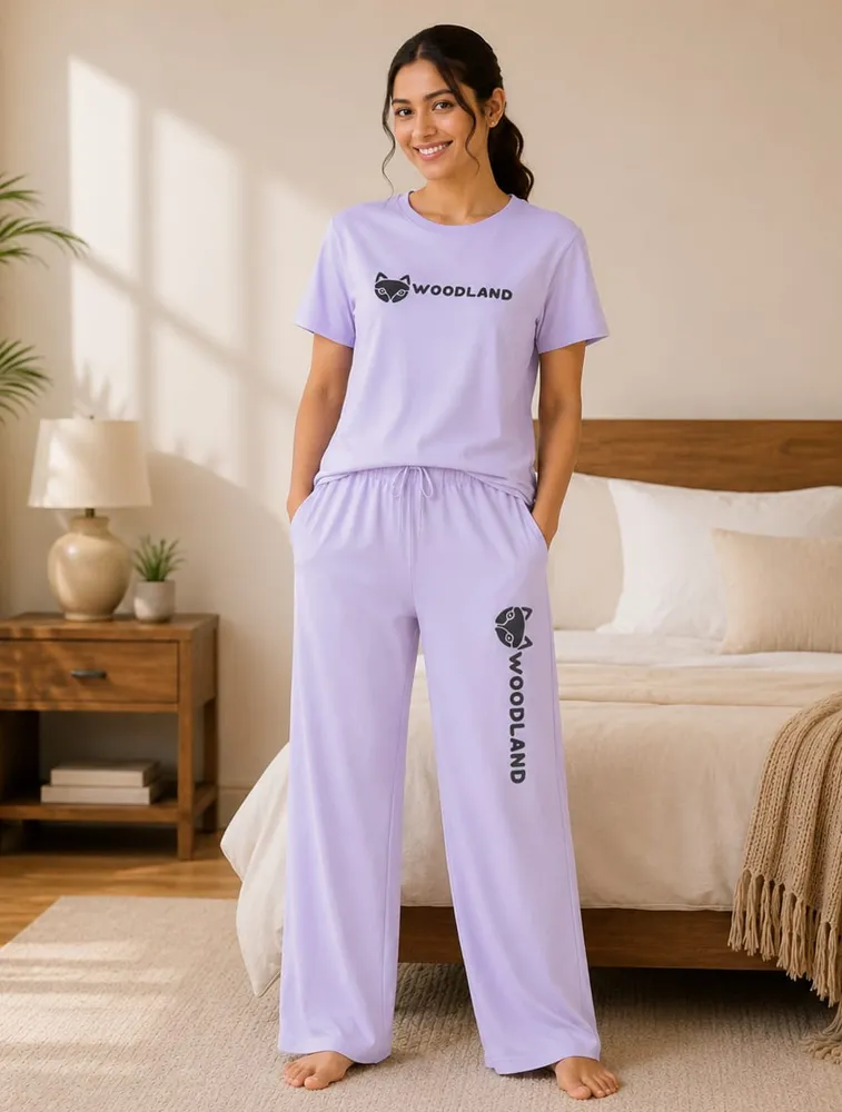 Lavender Womens Premium Printed Night Wear