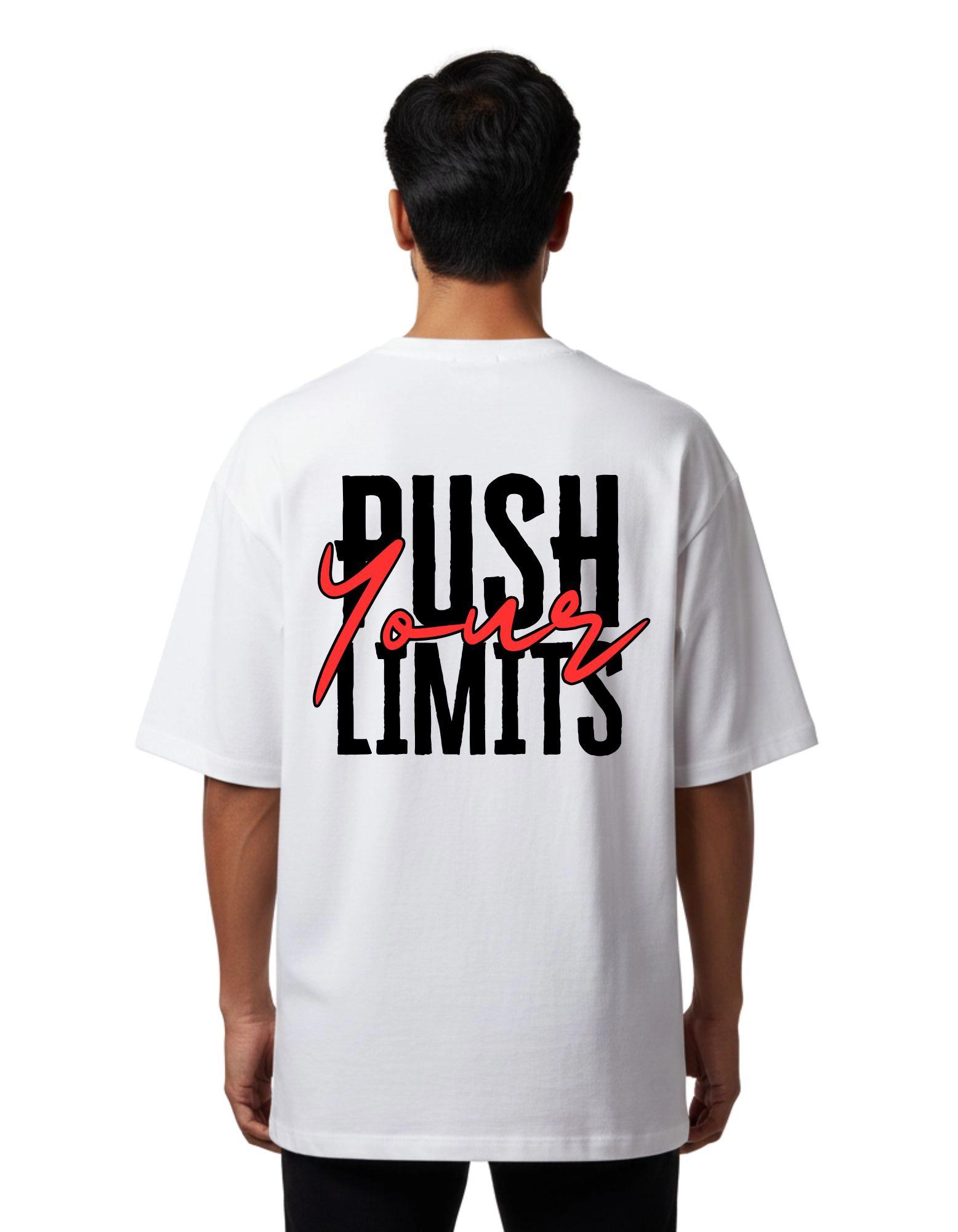 Push Your Limits Oversized French Terry 240 GSM T-Shirt White